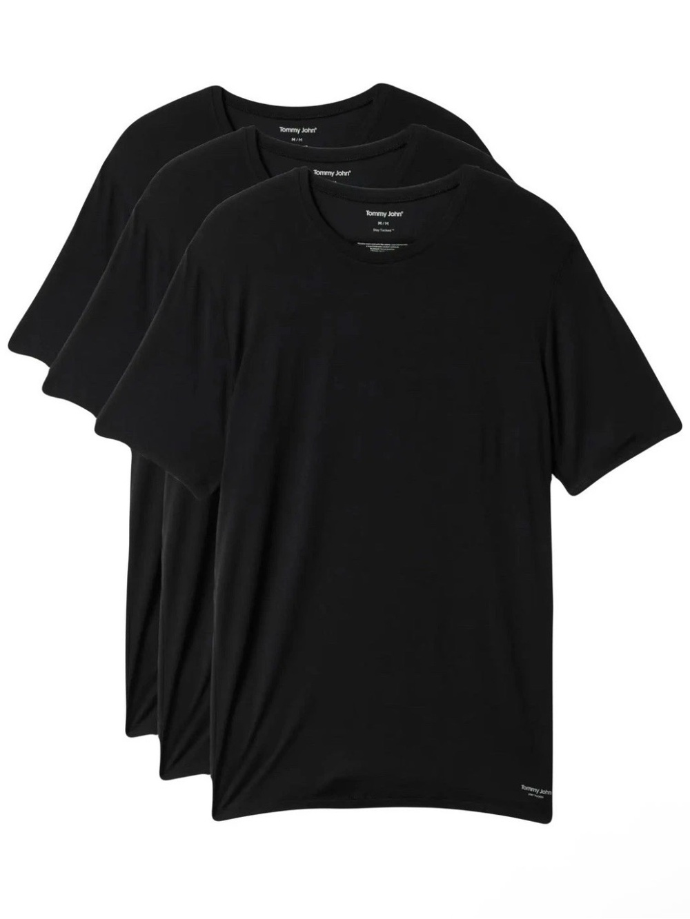 NWT Tommy John.  3 Pack. Premium Modal  Stretch Crew Neck . Black. MSRP $59.50